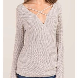 NWT francescas Dakota lattice surplus sweater S